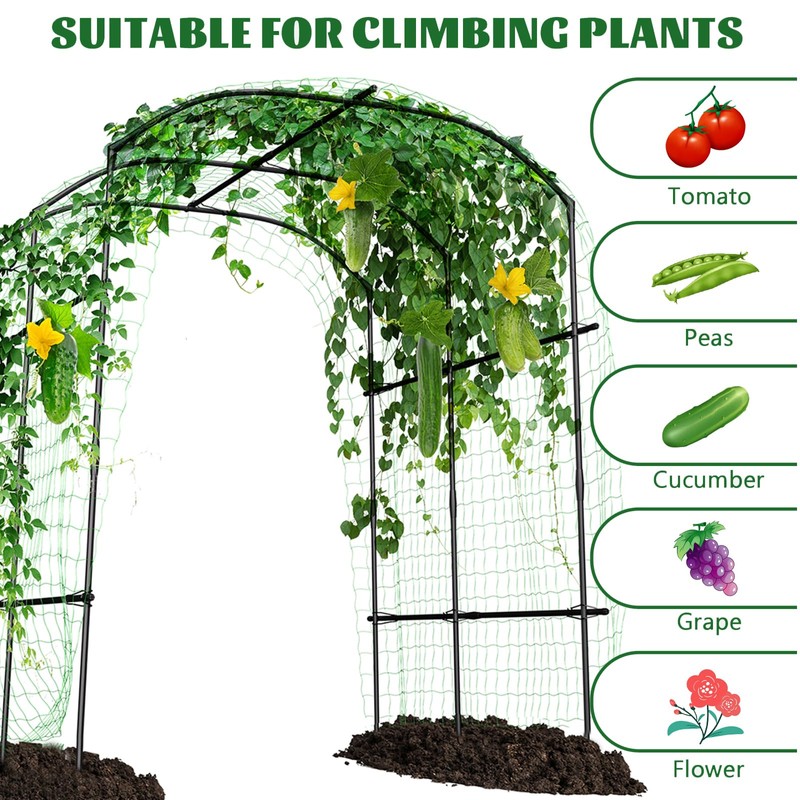 Tall Garden Arch Trellis for Climbing Plants, 87in Tall Metal