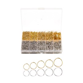 WOLVINA 4600Pcs Silver and Gold Jump Rings Kit with Open/Close Tools - Multi-Size Jewelry Making Supplies for Earrings, Necklace Repair & DIY Crafts(Iron Material)
