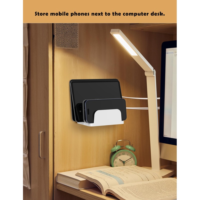 TYAMTOGSM Phone Wall Mount Storage Organizer, (White)