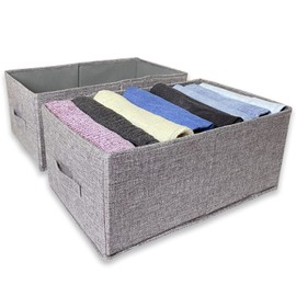 PANMAY Faltbare Aufbewahrungsbox，2 Stück Kleiderschrank Organizer,Waschbarer，Faltbare Aufbewahrungsbox Stoff，extra groß Aufbewahrungsbox für Kleidung, Jeans Hemden, Pullover, Jeans，Leggings