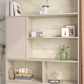 Stickyart 24"x160" Beige Peel and Stick Felt Wallpaper Removable Luxury Textured Velvet Wallpaper for Walls Self Adhesive Soft Felt Contact Paper Decorative Cream Wall Paper for Dresser Living Room