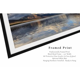 Framed and Matted Glacier National Park Print (Ready to Hang) Picture of Snowy Peaks Overlooking Lake McDonald on Autumn Day in Montana Rocky Mountain Wall Art Nature Decor (No Mat, 8" x 10")