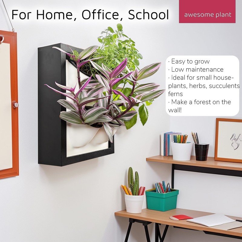 Awesome Plant Wall Garden 4 Vertical Wall Planter, 4 Pots