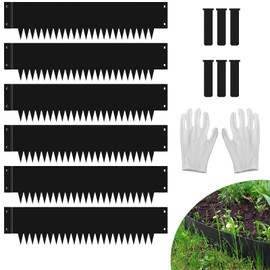 Lakexus Metal Landscape Edging, 6 Pack Steel Edging for Landscaping-42.5"L*10"H Heavy Duty Hammer-in Garden Lawn Edging Border with 6 Clips and Gloves, Bendable Paver Edging for Garden, Yard, Pathway