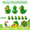 60 Pcs Mini Resin Dinosaur Ducks,Tiny Green Ducky Figurines