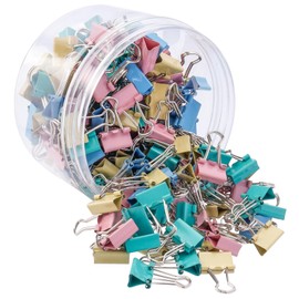 Bestgle Foldback Clips Pack of 150 Paper Clips Colourful Metal Binder Clips Multi-Purpose Clips 15 mm 19 mm 25 mm Coloured Paper Clips for Stationery Paper Office Supplies