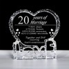 KWOOD Customized Engraved Heart-Shaped Crystal, 20 Year 20th Anniversary Wedding