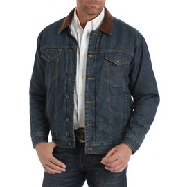 Wrangler Men's Big Concealed Carry Blanket Lined Denim Jacket, Indigo, 2X Tall