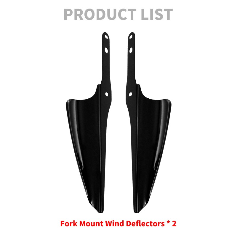 HCMOTORKU Black Front Fork Mount Wind Deflectors Fits For Harley