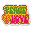 2 x 10cm Peace Love Sticker Decal Symbol Hippy Camper