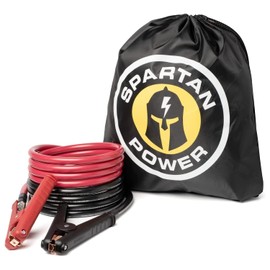 Spartan Power Heavy Duty Jumper Cables with Alligator Clips, 100% Pure Copper Wire, Positive & Negative Leads Battery Cable, Made in The USA - 2 AWG Gauge Cable, 20 ft