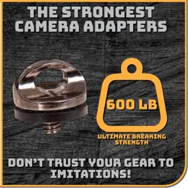 Danger Buddies Camera Tripod Adapter Ring - Quick Install/Release 1/4""-20 Neck and Wrist Strap Mount for Camera Slings and Securing Camera Lanyards - (10-Pack), Gunmetal Grey, ZN-GMTL-10