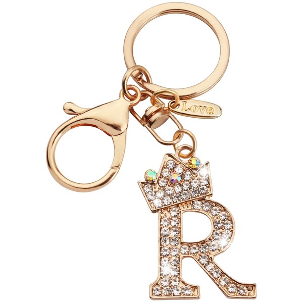 [Looking] Women Keychain Cute Stylish Alphabet Key Ring Pink Initial