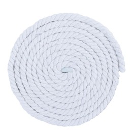 Cuerda de algodón natural trenzada, 1/4 pulgadas, color blanco, 25 pies