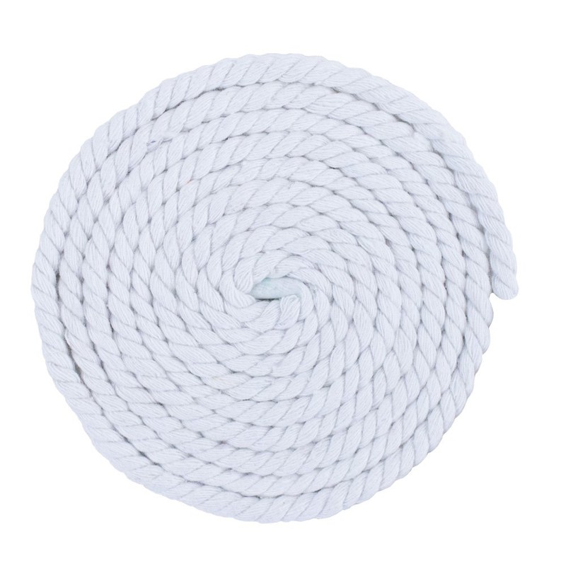 Cuerda de algodón natural trenzada, 1/4 pulgadas, color blanco, 25
