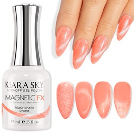 KIARA SKY Soak Off Gel Polish UV LED Magnetic FX 0.15 fl oz (Peachspark)