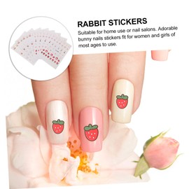 Healvian Easter Nail Art Bunny Decals 8 Sheets for Women's Fingernail Decorations
