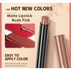 3-Piece Matte Lipstick Set, Nude Pink, with Lip Liner and