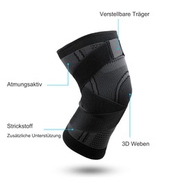 lenpestia Knee Support 1 Pair Knee Support with Adjustable Velcro Bandage Compression Knee Bandage for Men Women for Arthritis ACL Sports Fitness Volleyball Bike Jogging (Black, S)