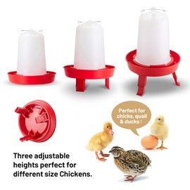 Sykria Chick Feeder and Waterer Kit, Automatic 1.5L Chick Waterer and 1L Chick Feeder for Poultry Farm Chick