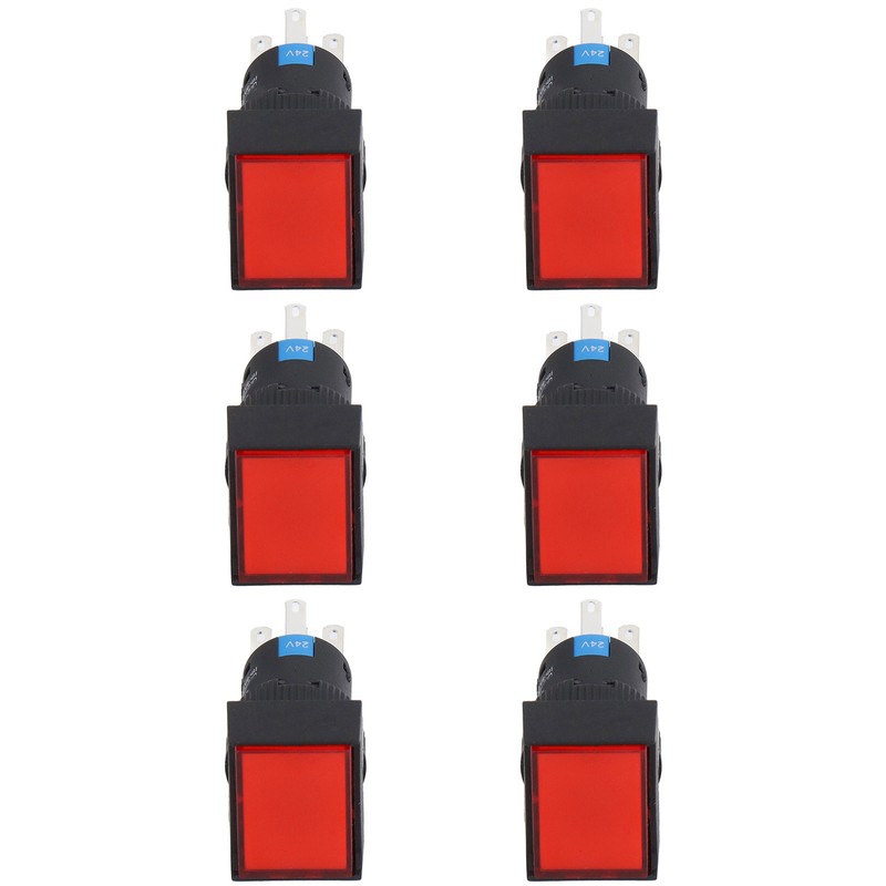 25 Pcs Push Button Switch Light Indicate Self Locking Long