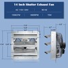 Hiorucet 14 Inch Shutter Exhaust Fan Wall Mounted, High Performance