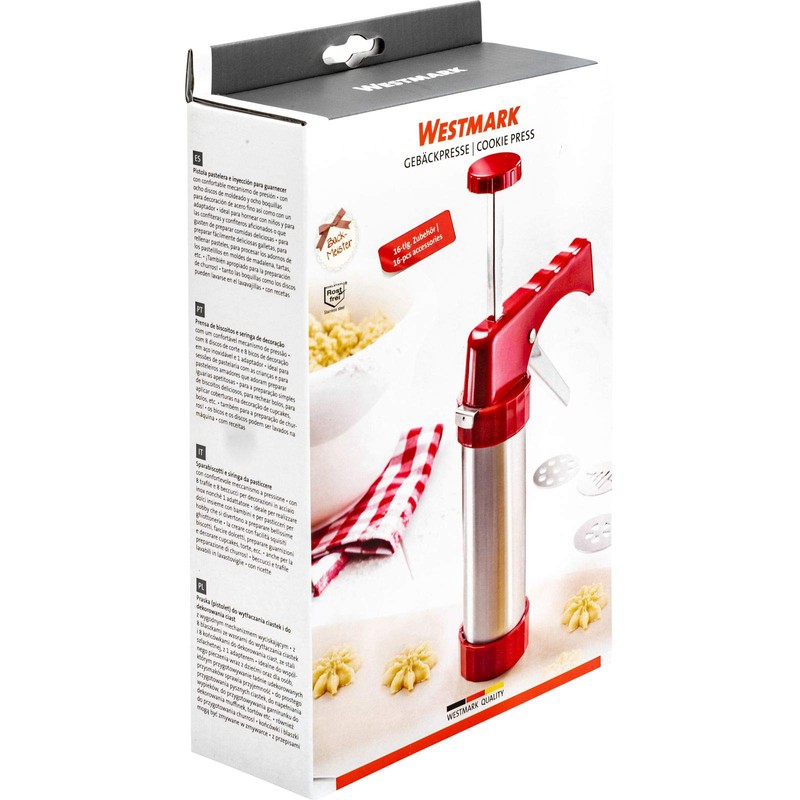 Westmark Pastry Press/Piping Syringe, with 8 Moulded Discs and 8