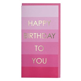 Widdle Gifts Happy Birthday Money Wallet with Gold Foil Wording and Envelope Pink for Girls 0900