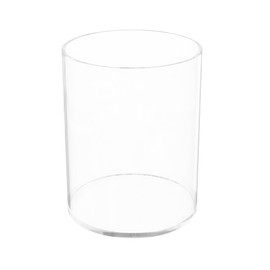 Hexsonhoma Clear Acrylic Pen Holder Round Shape, Desktop Pencil Cup Holder, Countertop Stationery Organiser for Office Desk Accessories, Diameter 9 x 11 cm