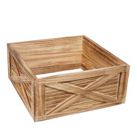 Jxxxn Christmas Tree Collar Box, Natural Wooden Brown Tree Collar, Tree Skirt Xmas Tree Stand Base Cover for Christmas Trees Decoration, 22" L