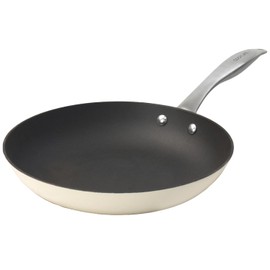 COOKLIFE 10.25 Inch Lightweight Enameled Cast Iron Frying Pan - Toxin-Free - Oven Safe up to 500° F or on Stovetop - Cast Iron Skillet for Cook, Bake - Antique White