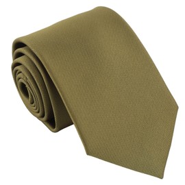 DQT Men's Plain Twill Wedding Formal 8cm Classic Tie - Olive Green
