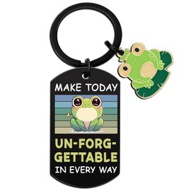Iweca Frog Gifts For Women Men Girls Boys Frog Car Accessories Positive Leap Frog Keychain Emotional Support Gifts For Frog Lovers Cute Frog Stuff For Birthday Inspirational Gifts For Women