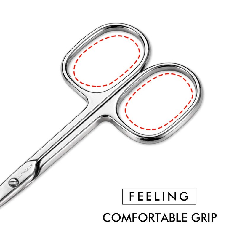 JARVISTAR Professional Nail Scissors, Cuticle Scissors with Sharp Curved Edge,