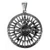 Kiss of Leather Compass Wind Rose Pendant 925 Sterling Silver No. 289, Sterling Silver, No Gemstone