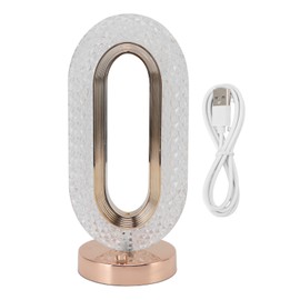 LED Crystal Bedside Lamp Light Luxury Touch Switch 2000mAh Home Colors Changing Light Gold