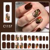 24 Pcs Square Press on Nails Fall Short Fake Nails