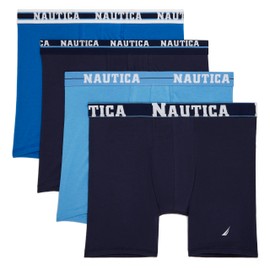 Nautica Men's 4 Pack Limited Edition Stretch Boxer Briefs, Pro Blue/2 Peacoat/Aero Blue-Assorted WB