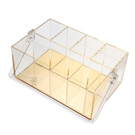 OHPHCALL Acrylic Makeup Organizer Desktop Lipstick Holder Cosmetic Storage Box for Vanity and Stable Design for Bathroom and Bedroom Accessories Capacity for Easy Organization