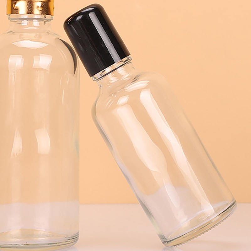 LJJCSFF 100ml Big Roller Ball Bottle Clear Glass Roller Bottles