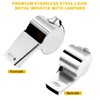 YIIFELL Whistle Set of 3 Stainless Steel Referee Whistle with