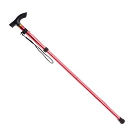 FOMIYES Foldable Adjustable Lightweight Trekking Pole Section Aluminium Alloy Anti- Walking Cane for Hiking Travel and Outdoor Activities Red