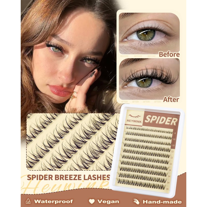 Spider Breeze Lash Clusters Kit Wispy Natural Eyelash Clusters DD