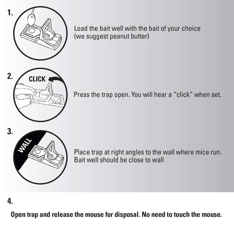 PIC Simple Set Plastic Mouse Traps, 2 Count, 12 Total