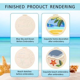 Punch Needle Kit, DIY Punch Needle Embroidery Kit, Essential Punch Needle Supplies Includes Embroidery Fabrics Hoops Yarns Needles, DIY Punch Needle Cat Coasters Kit for Adults Beginners Craft Lovers