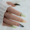 100% 5D Handmade Press on Nails with Charms Long Stiletto