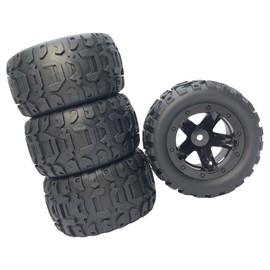 Sharplace Set of 4 RC Car Tyres 1/16 1/12 1/14 Rubber Tyres for 124018 for 16889, Black