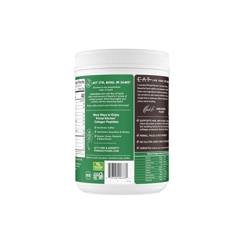 Primal Kitchen Collagen Peptides, Unflavored Collagen Powder, 1.2 Pounds