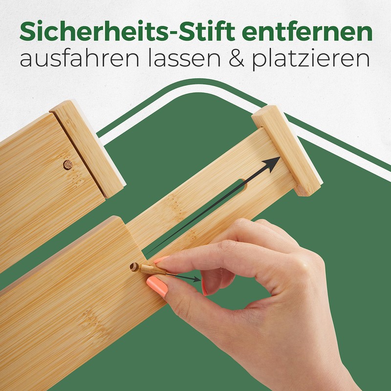 Short Wardrobe Drawer Separation System Made of Bamboo (Set of