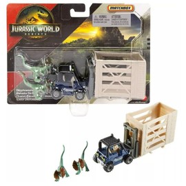 Hot Wheels Jurassic World Rebirth, Dinosaur Collection Vehicle and Figure (Dilophosaurus Lifter)